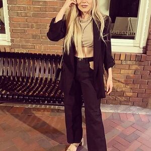 Petite Side Cut Out Wide Leg Jeans